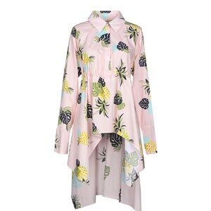 100% Cotton Italian Long Top/Dress Shirt/Blouse Size M Made in Italy